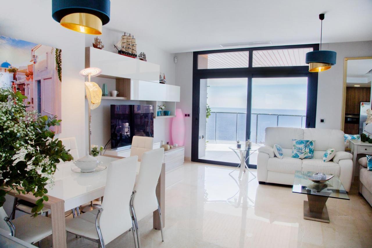 Апартаменты Sunset Waves Benidorm Julieta Vistas Al Mar Premium 200 Mt2 Con Jacuzzi En Terraza Экстерьер фото