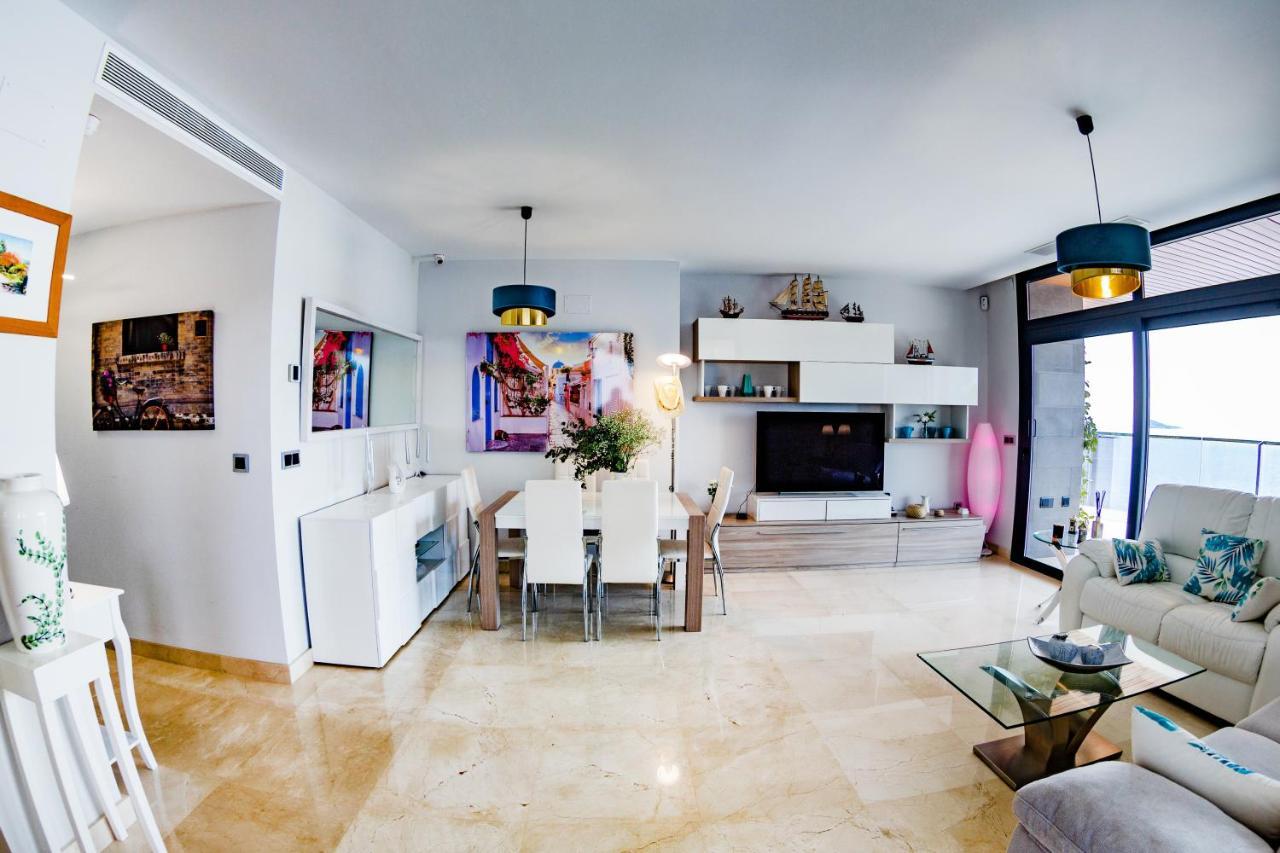 Апартаменты Sunset Waves Benidorm Julieta Vistas Al Mar Premium 200 Mt2 Con Jacuzzi En Terraza Экстерьер фото
