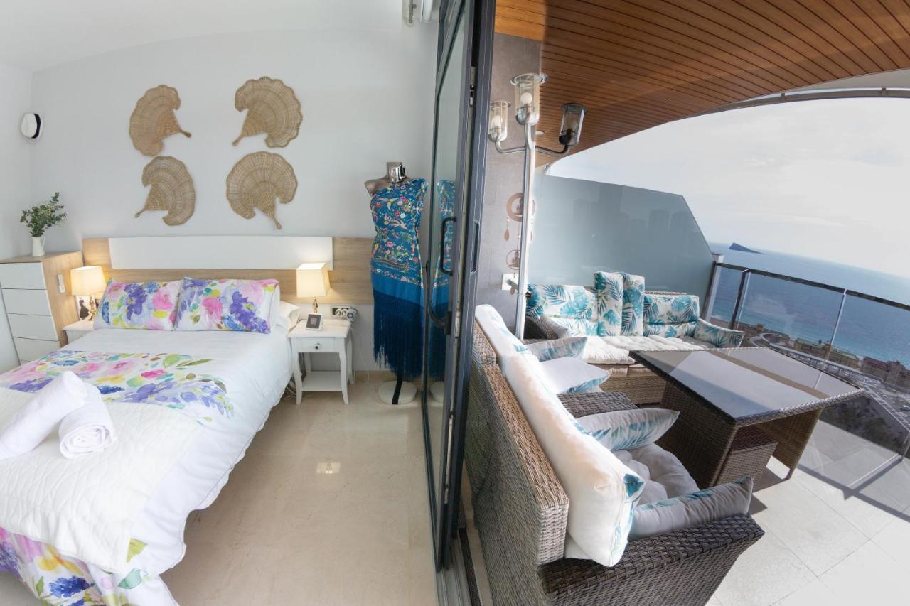 Апартаменты Sunset Waves Benidorm Julieta Vistas Al Mar Premium 200 Mt2 Con Jacuzzi En Terraza Экстерьер фото