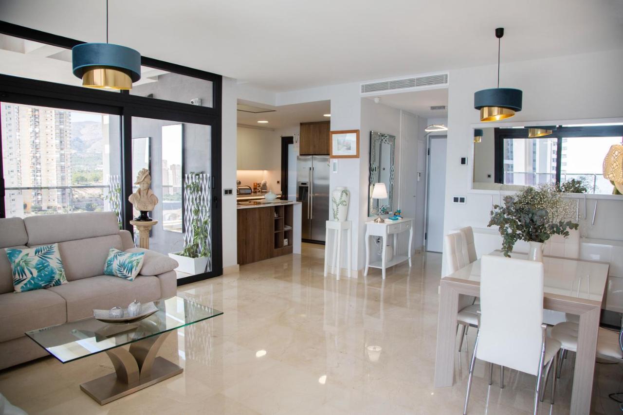 Апартаменты Sunset Waves Benidorm Julieta Vistas Al Mar Premium 200 Mt2 Con Jacuzzi En Terraza Экстерьер фото