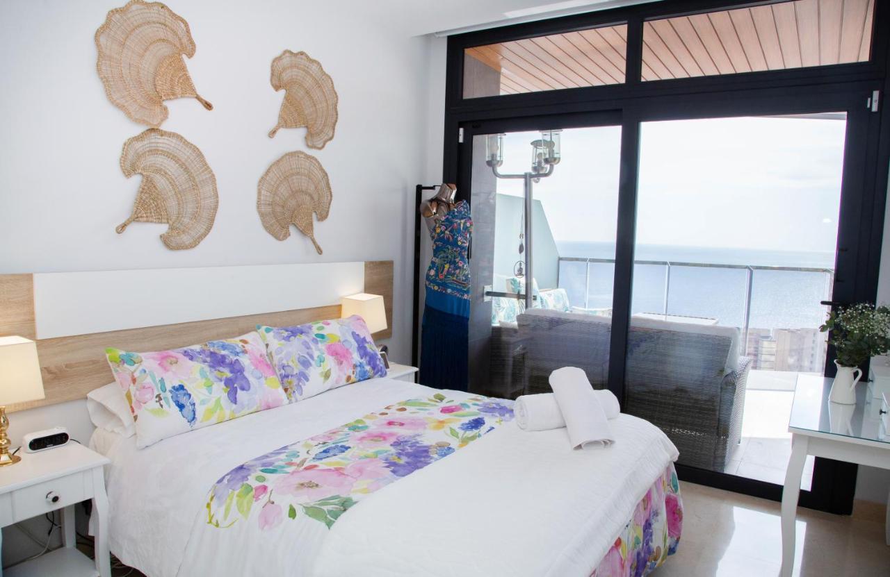 Апартаменты Sunset Waves Benidorm Julieta Vistas Al Mar Premium 200 Mt2 Con Jacuzzi En Terraza Экстерьер фото