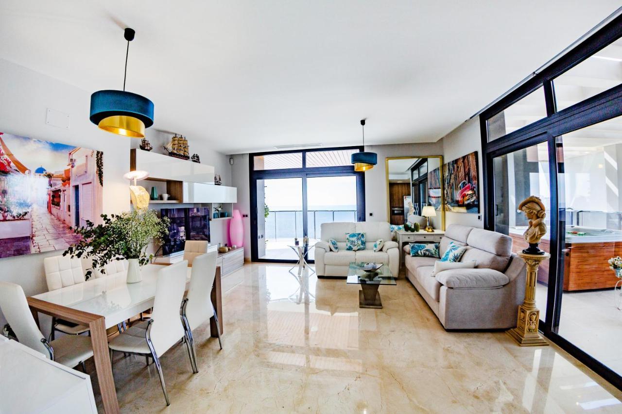 Апартаменты Sunset Waves Benidorm Julieta Vistas Al Mar Premium 200 Mt2 Con Jacuzzi En Terraza Экстерьер фото