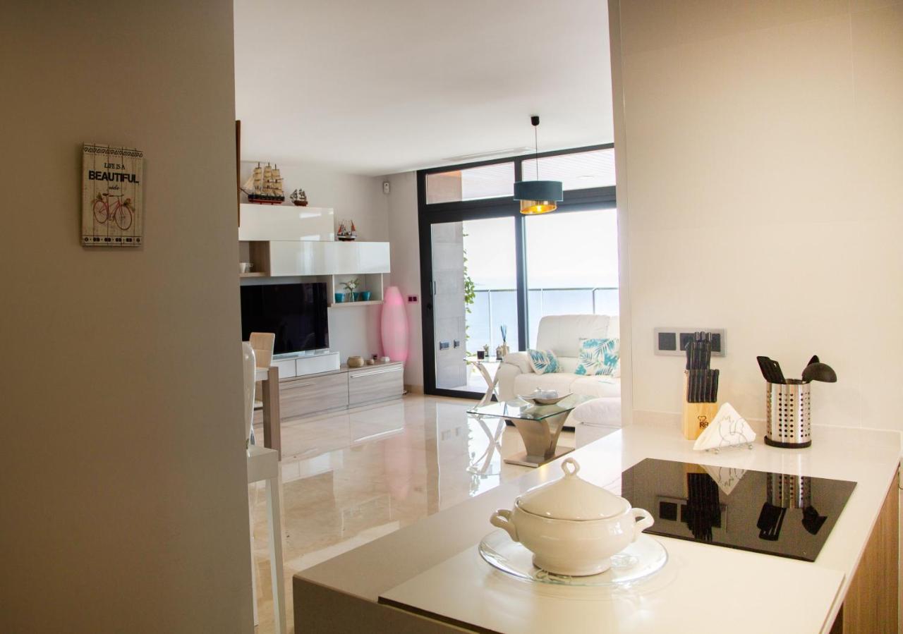 Апартаменты Sunset Waves Benidorm Julieta Vistas Al Mar Premium 200 Mt2 Con Jacuzzi En Terraza Экстерьер фото